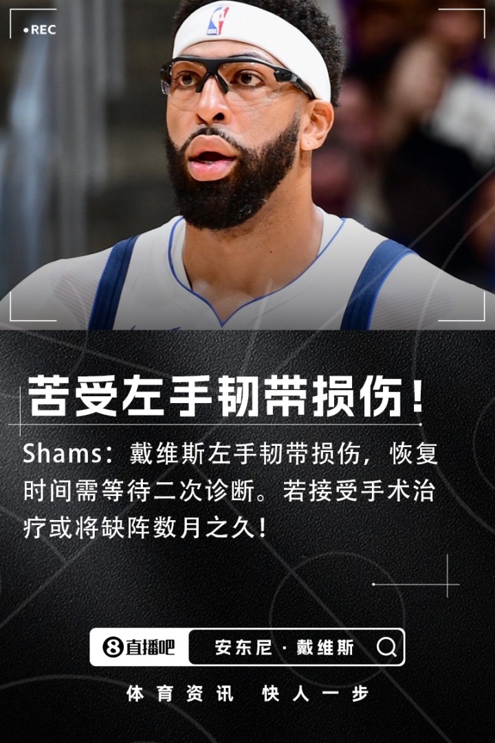 Shams：浓眉左手韧带损伤恢复时间未定，若手术可能将伤缺数月